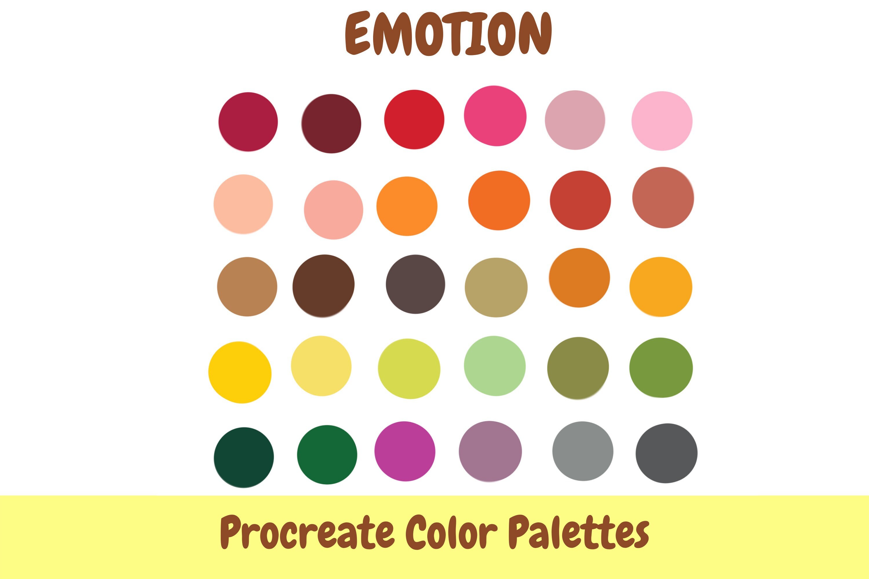 Emotion color palette / procreate / swatches / 30 color Etsy