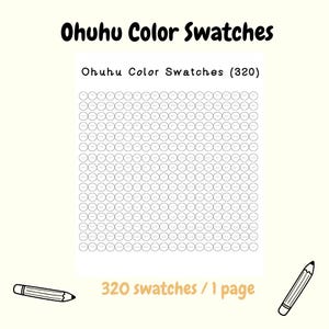 Ohuhu Marker Swatch Chart: 320 Color Chart, Printable PDF (8.5x11 in