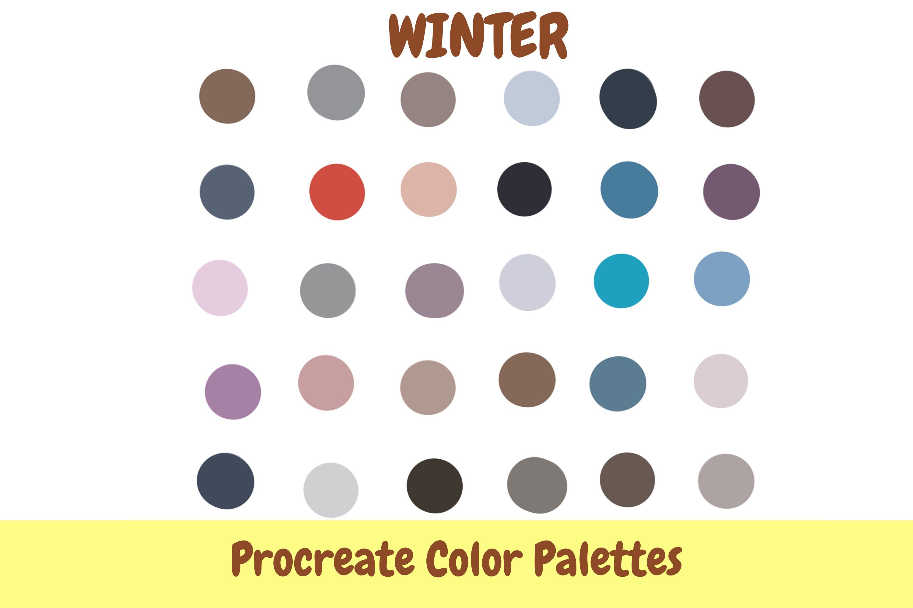Invierno / paleta de colores fríos / procrear / muestras / Etsy España