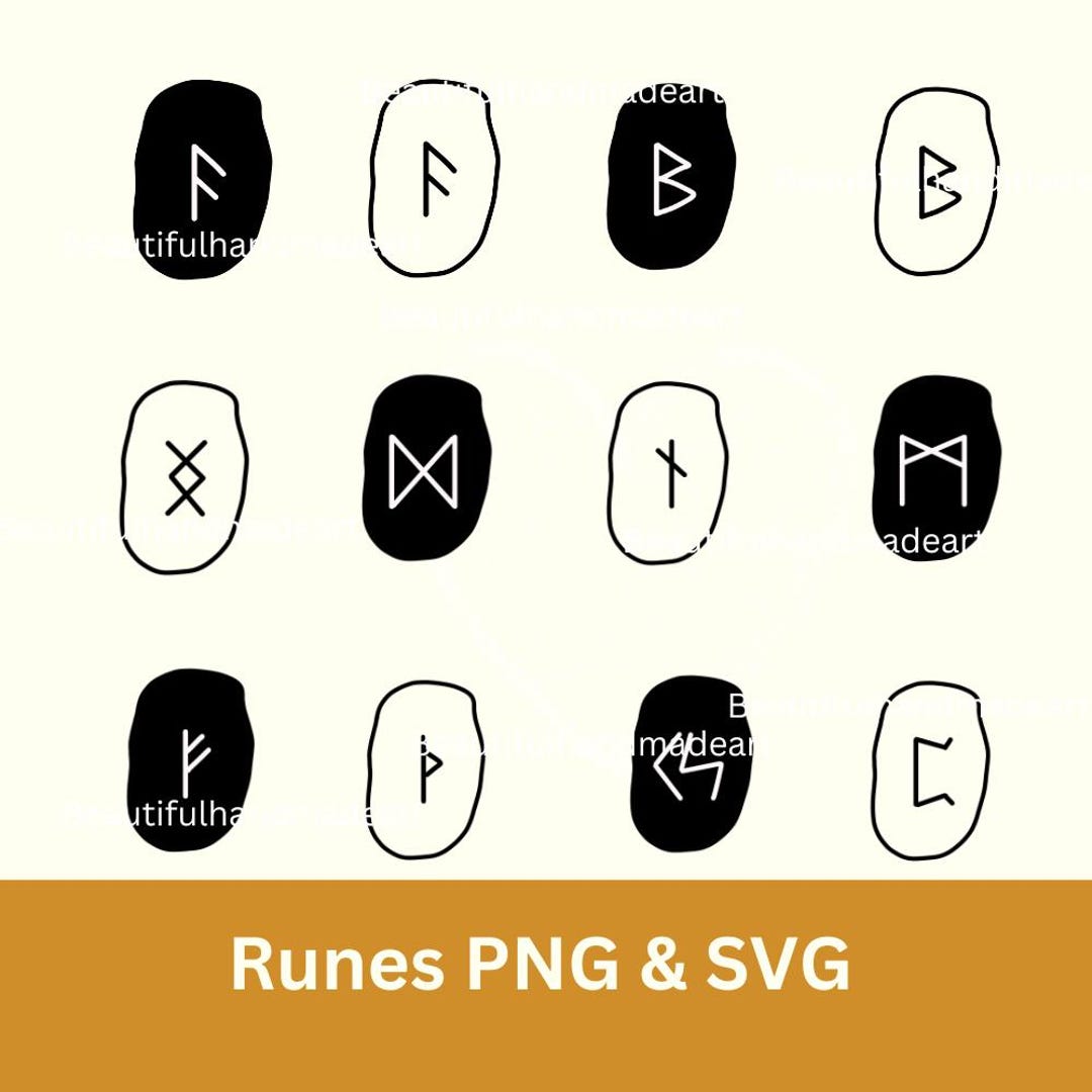 Runes PNG and SVG: Hand Drawn Doodle PNG Bundle - Etsy