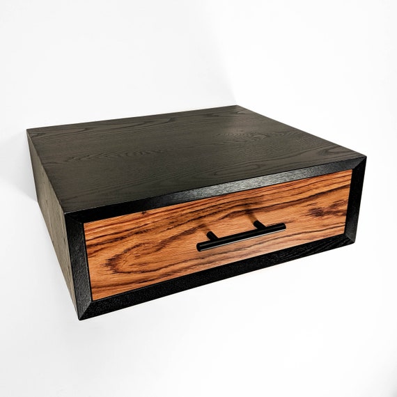 Modern Floating Nightstand In Ebonized Ash With Soft Close Etsy