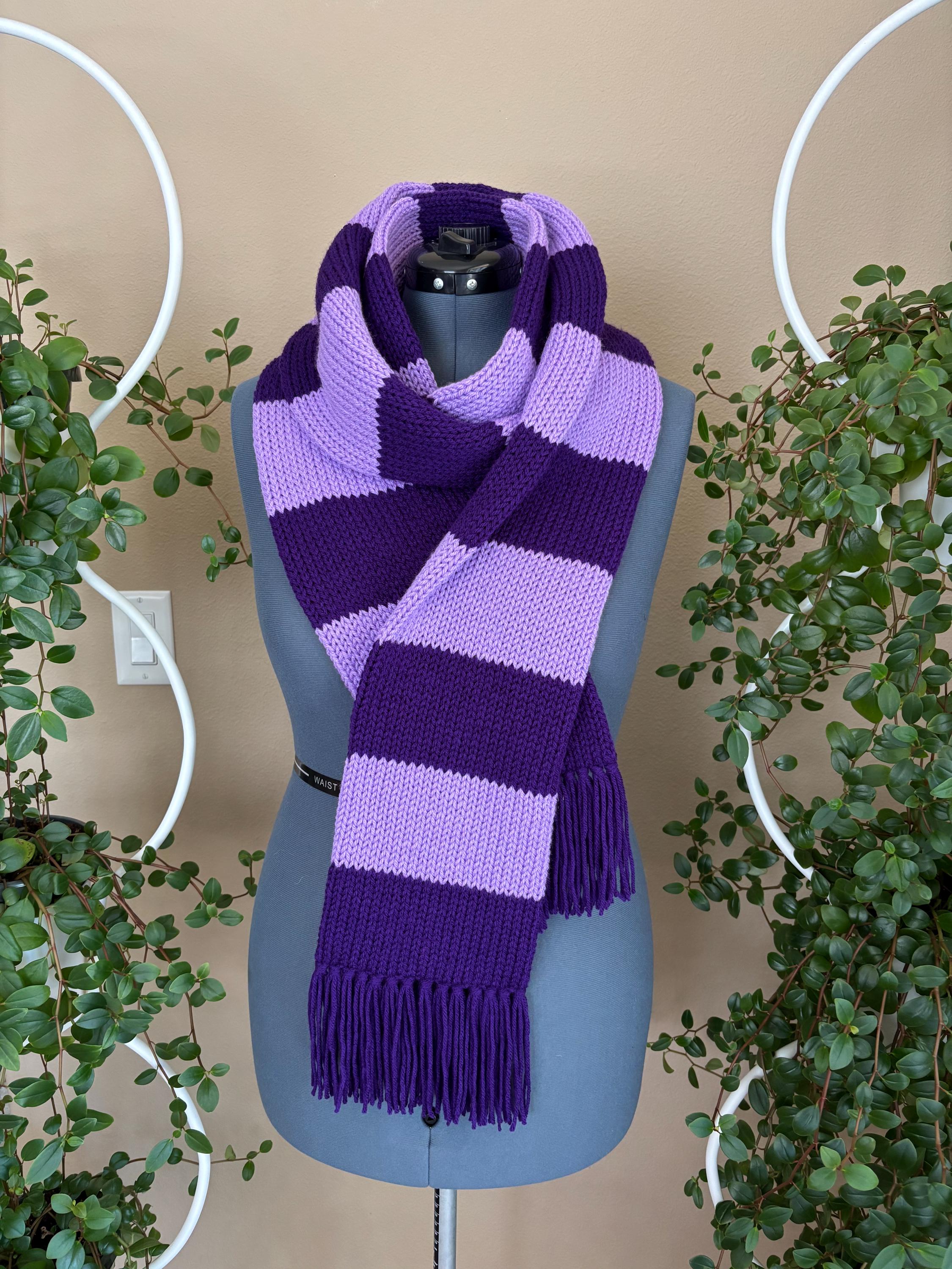 Acrylic Purple Striped Scarf, in the Style of Eridan Ampora - Etsy