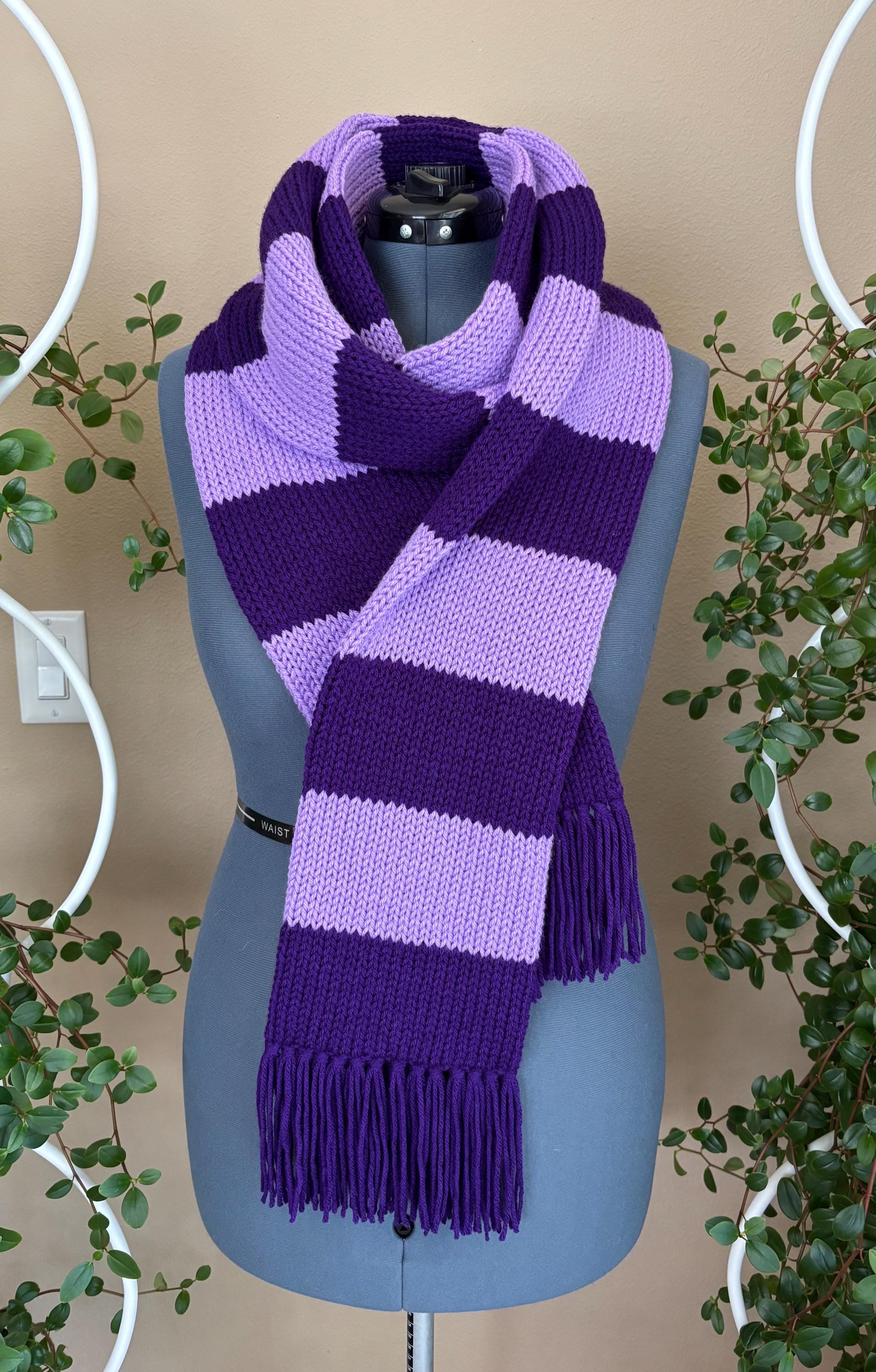Acrylic Purple Striped Scarf, in the Style of Eridan Ampora - Etsy