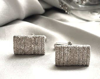 Sterling Silver Textured Cuff Links