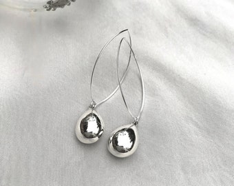 Sterling Silver 925 Raindrop Dangle Drop Earrings