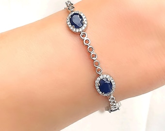 [Haleine]Gemstone Bracelet Pale Blue★男女共用 Haleine]Gemstone Bracelet Pale Blue☆男女共用 mountain-blue