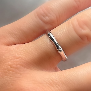 Sterling Silver 925 Bamboo Band Ring