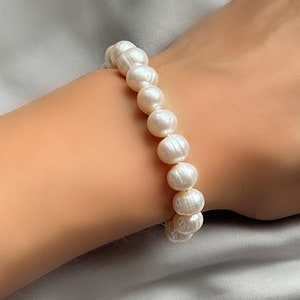 7-8mm Freshwater Pearl Bracelet I Oval Shaped Real Pearl