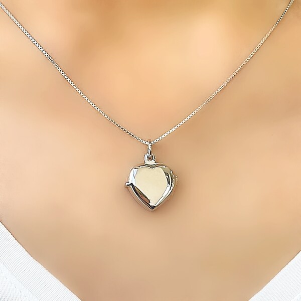 Sterling Silver 925 Plain Heart Locket Pendant