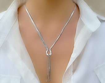 Sterling Silber Liebesknoten Quaste Halskette