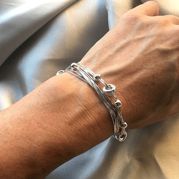 Sterling Silver Kraal gestrande Abacus armband