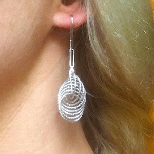 Sterling Silver Multi Circles Drop Earrings
