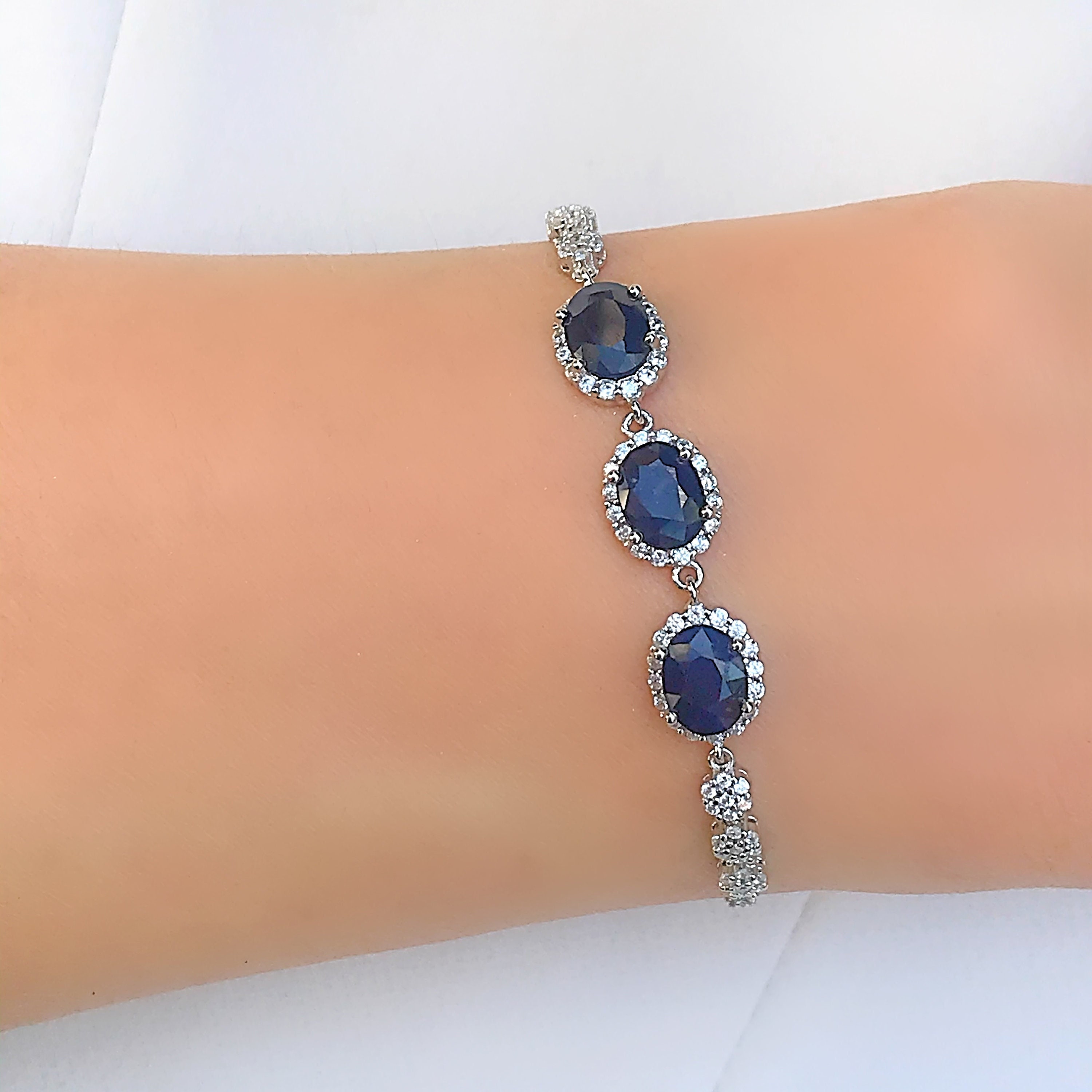 14kt Gold Blue Sapphire Bangle, Sapphire Bracelet, Teardrop Bezel Bracelet,  Open Cuff Bangle, Flexible Bangle, September Birthstone Bracelet - Etsy