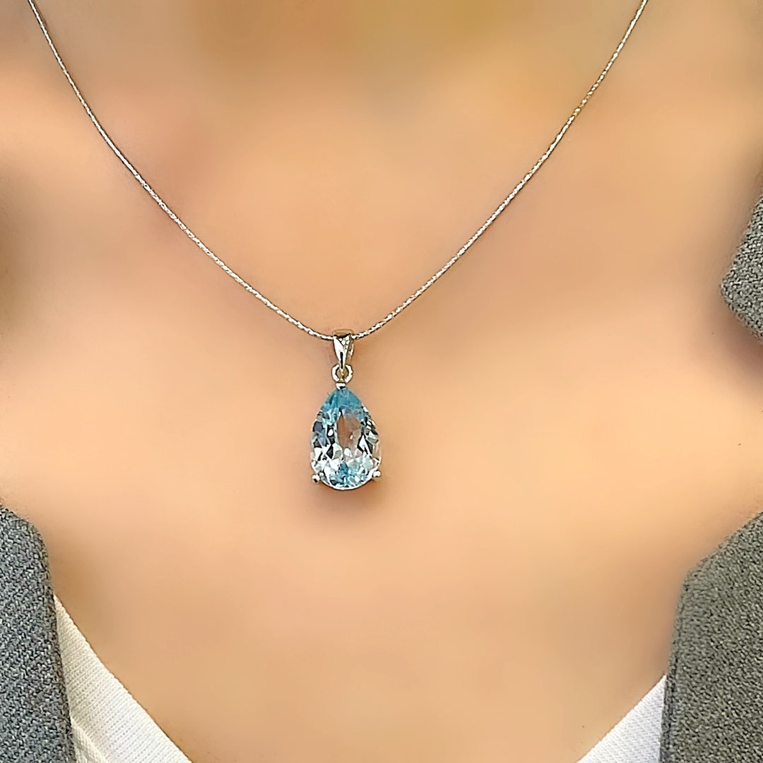 ネックレス・ペンダント Blue Stone Drop Necklace Teardrop Blue Stone Pendant Necklace | Natural Stone Pendant