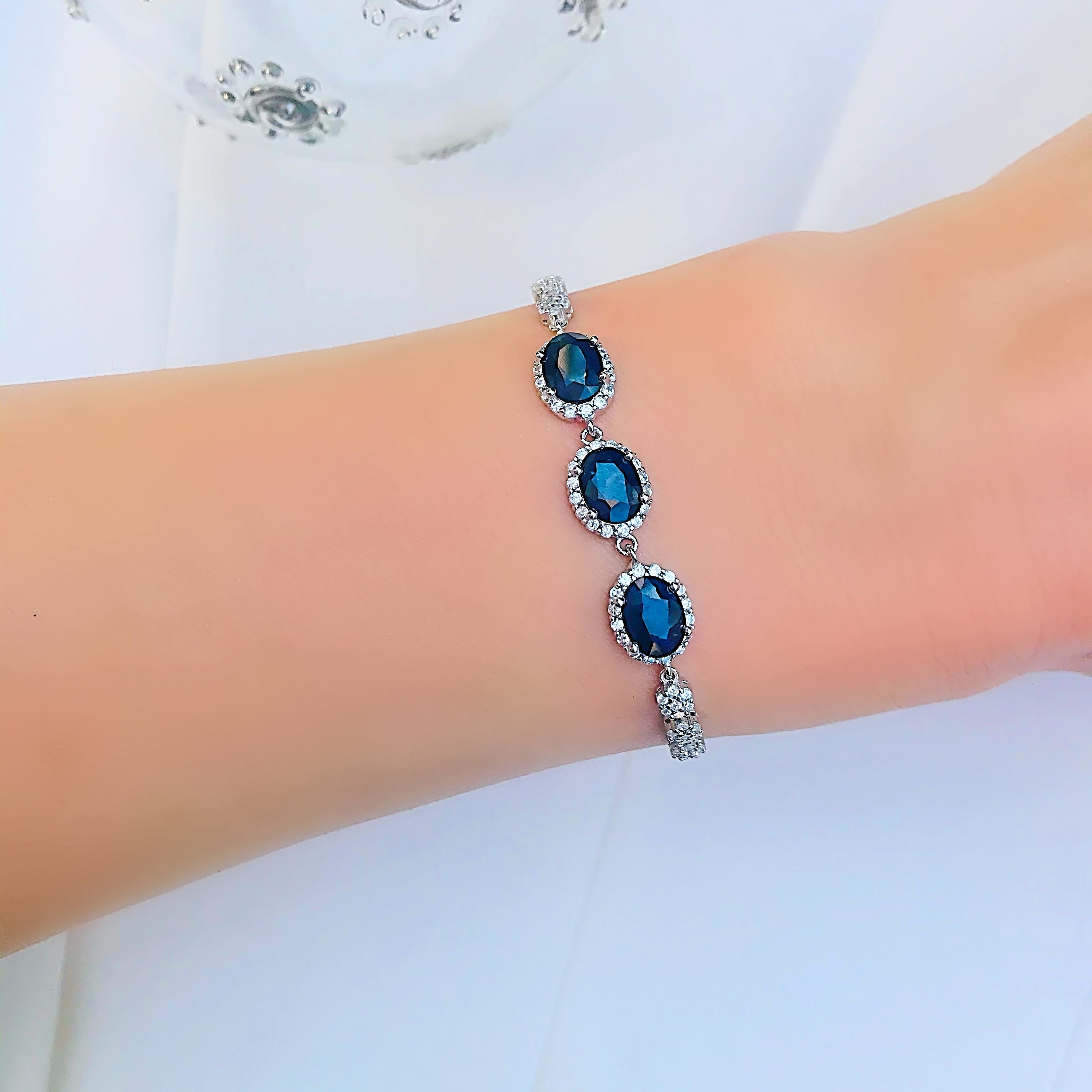Indian Blue Sapphire Bracelet, 925 Sterling Silver Bracelet, Sapphire  Bracelet, Valentines Bracelet, Bracelet, Boho Bracelet, Gift for Her - Etsy  Australia