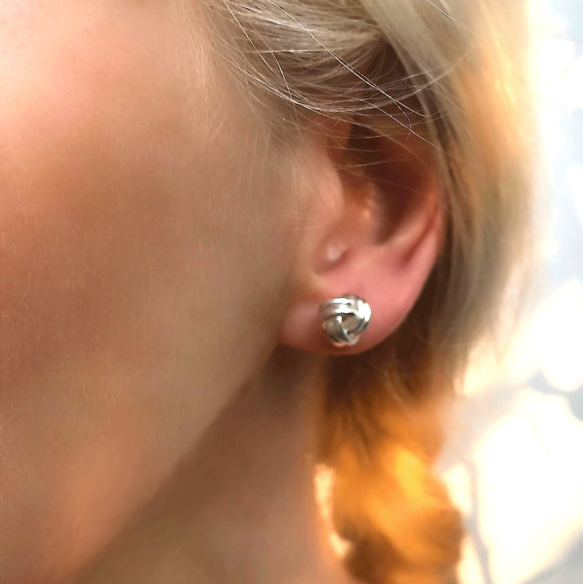 Sterling Silver 925 Love Knot Stud Earrings - Etsy