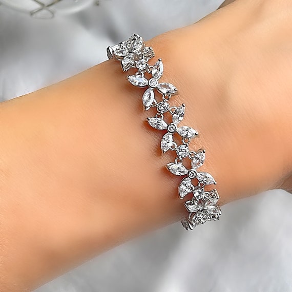 White topaz tennis bracelet sale