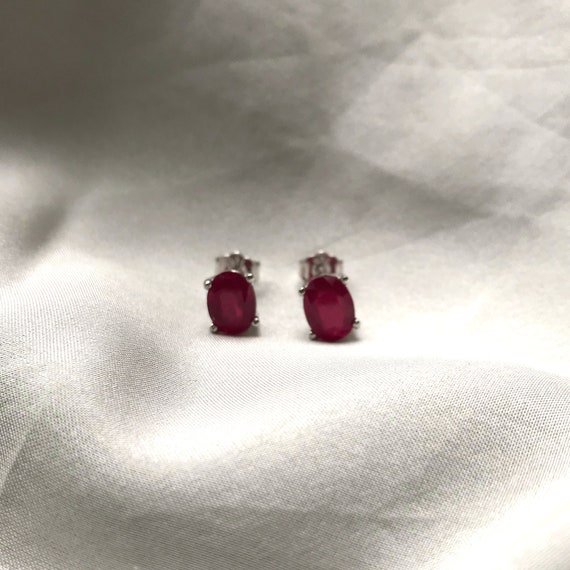 Genuine ruby stud best sale earrings