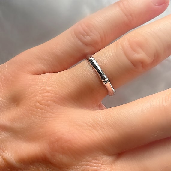 Sterling Silber 925 Bambus Band Ring - Etsy.de