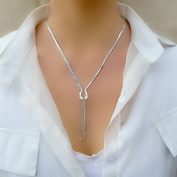 Sterling silver love knot necklace deals