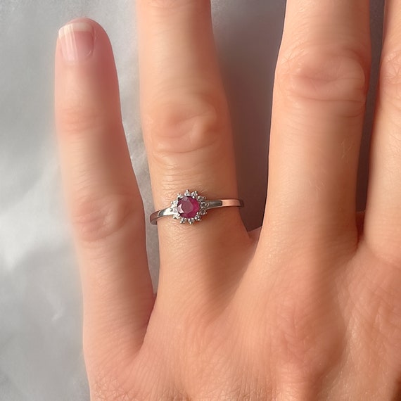 Genuine ruby deals solitaire ring