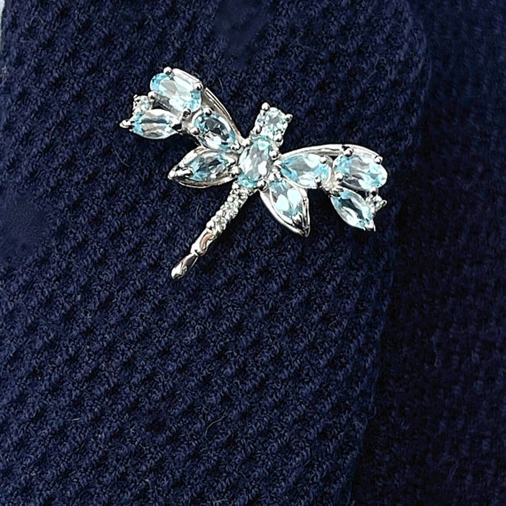 Blue topaz sale brooch