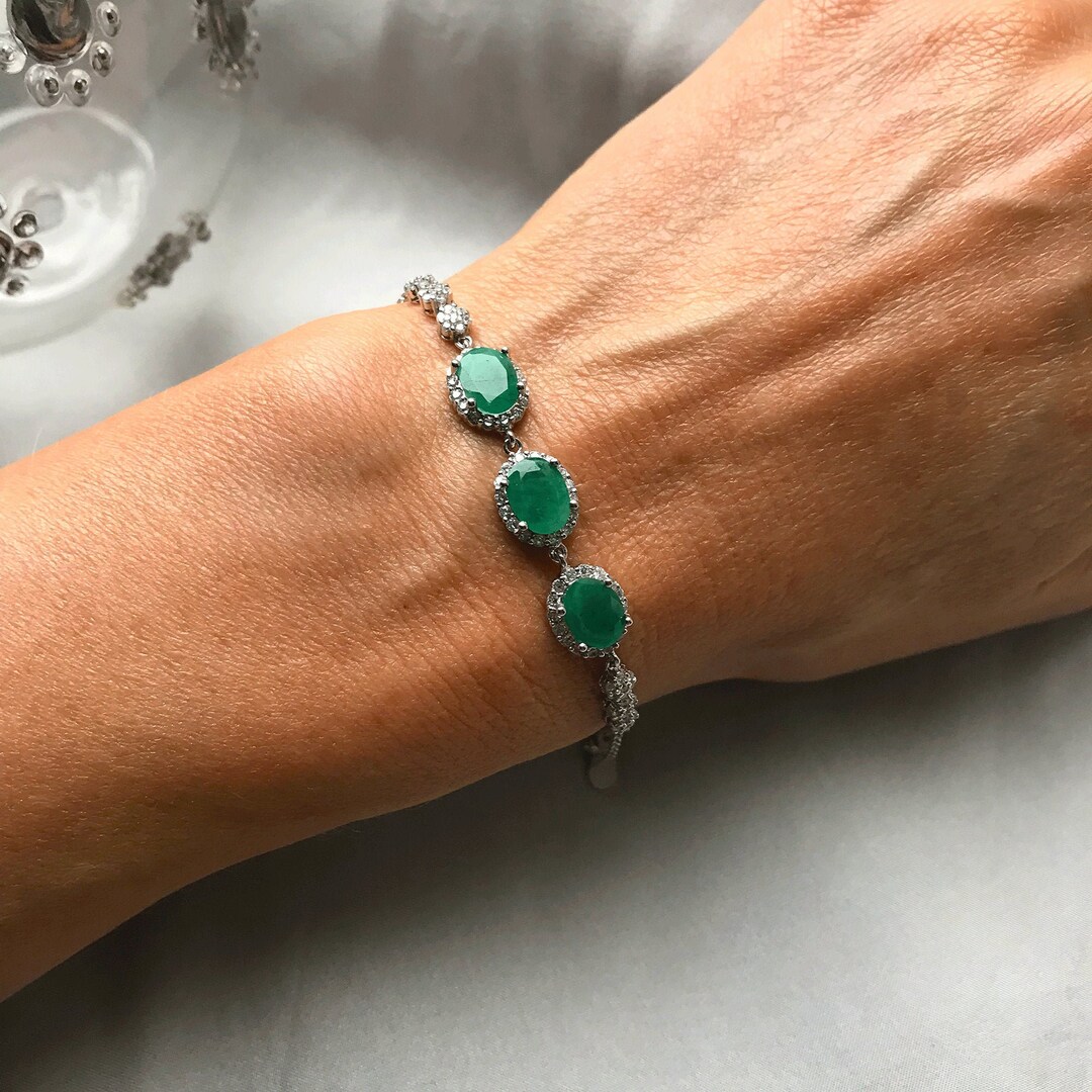 ブレスレット [Haleine] Gemstone l Bracelet Emerald (VA205) il_1080xN.6217346558_ijs0.jpg