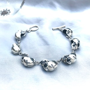 Sterling Silver 925 Gothic Skull Bracelets