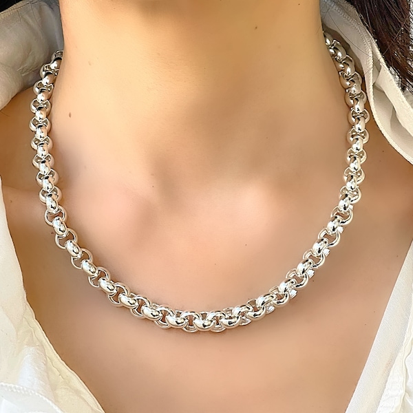 Link Chain Necklace in Silver Plated main image 1