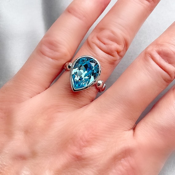 Buy Swarovski Blue Lucent Cocktail Ring for Women Online @ Tata CLiQ Luxury