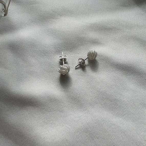 Sterling Silver 925 Love Knot 7.5 Mm Infinity Knot Stud