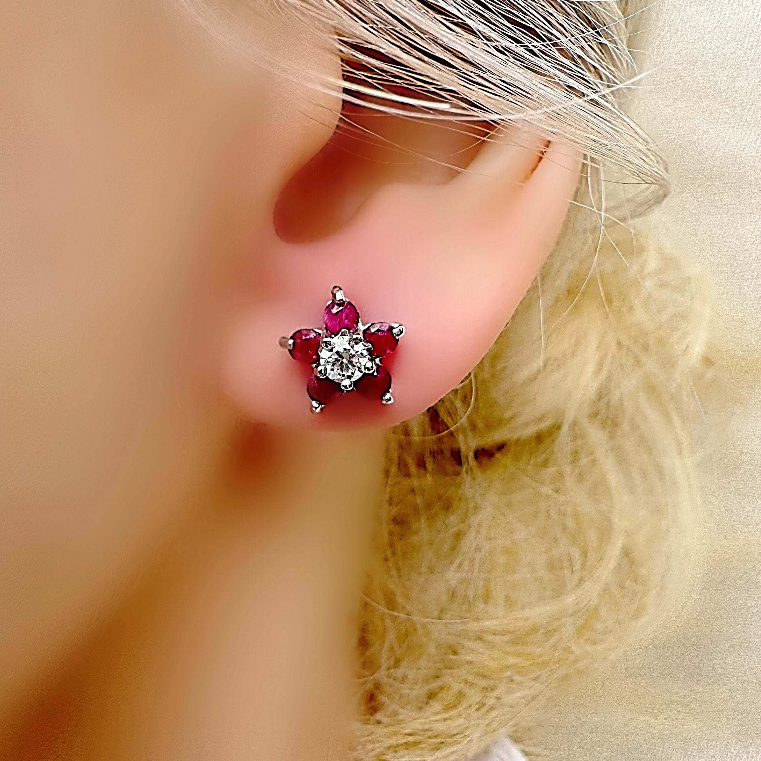 ピアス ピアス Ruby Stud Earring Ruby ピアス Ruby ピアス Ruby
