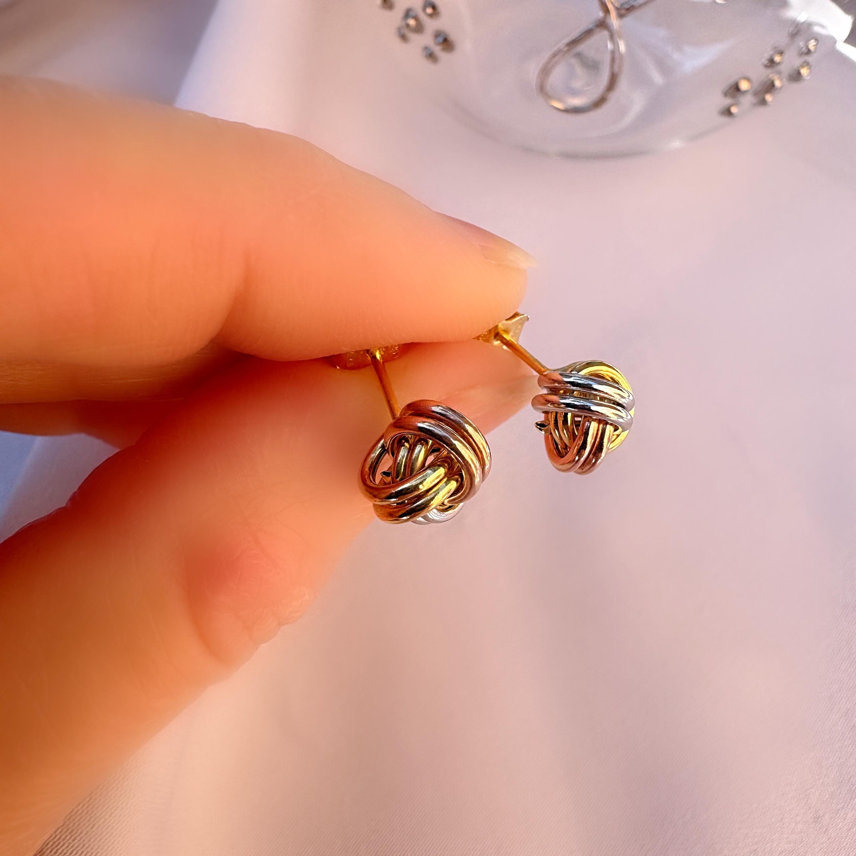 ピアス STONEHENgE Love Knot 14K cubic drop earrings 49454-unknown-yellow-gold--