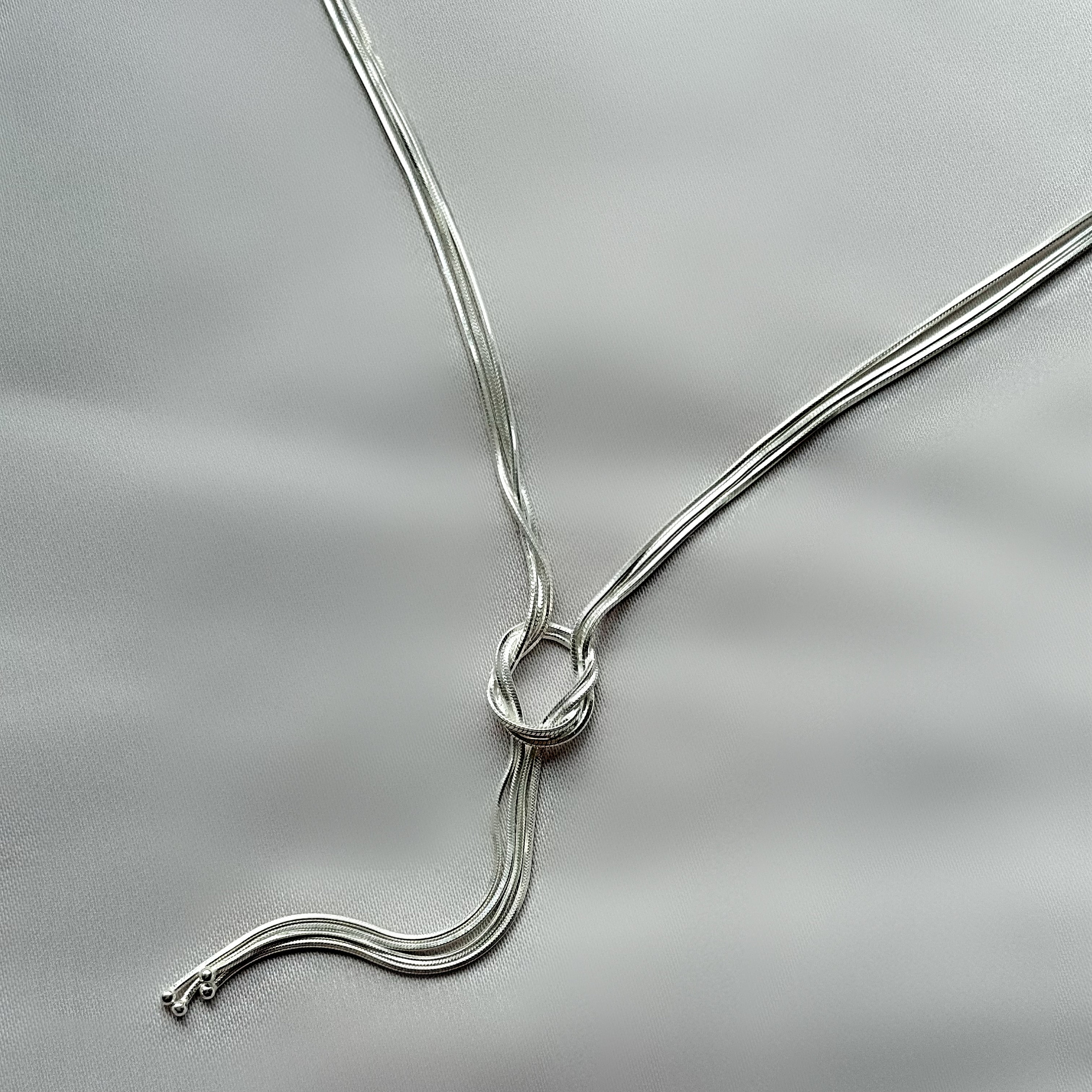 Sterling Silver Love Knot Tassel Necklace - Etsy