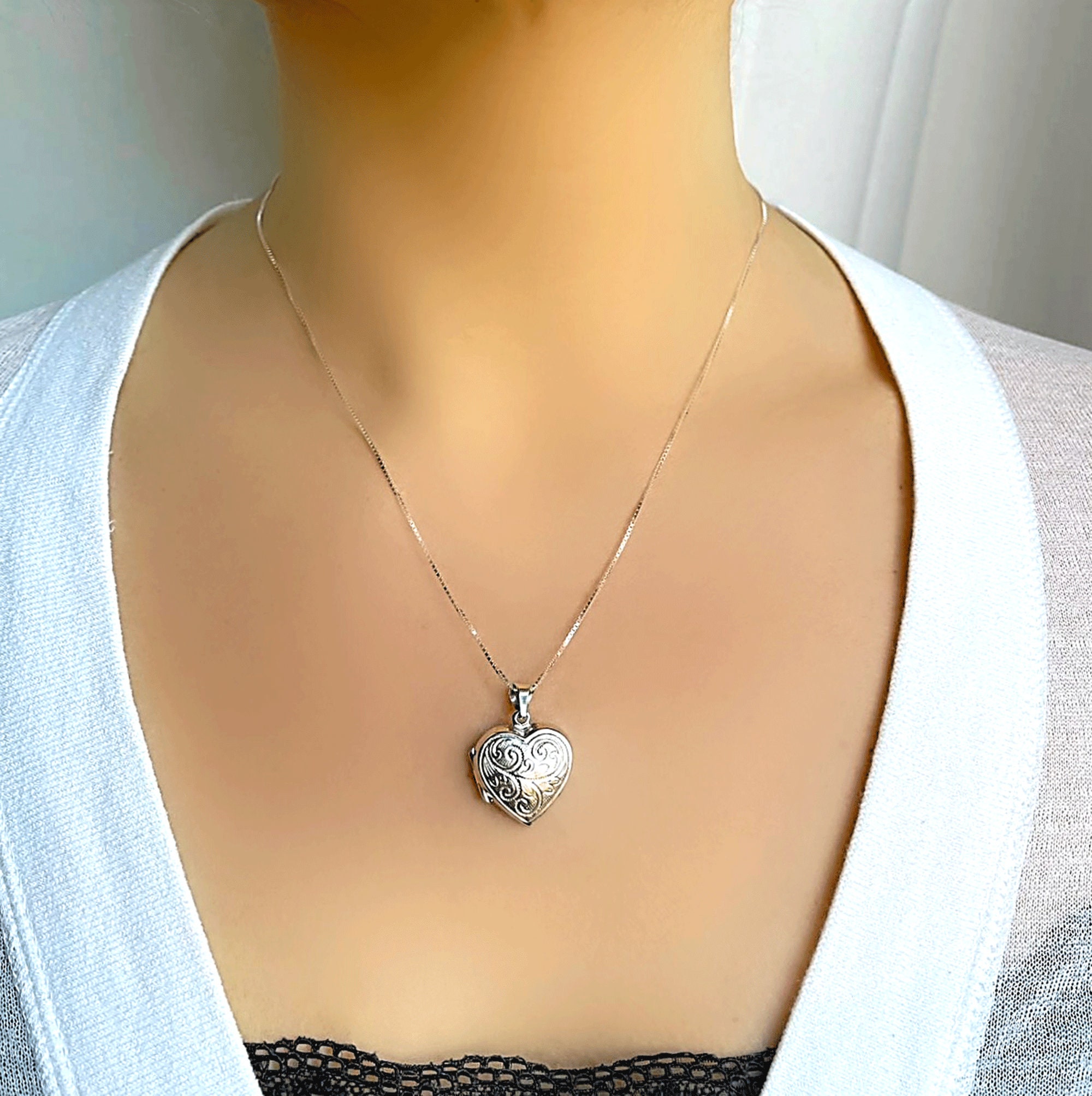 Sterling Silver Heart Locket Necklace With Butterfly Nigeria | Ubuy