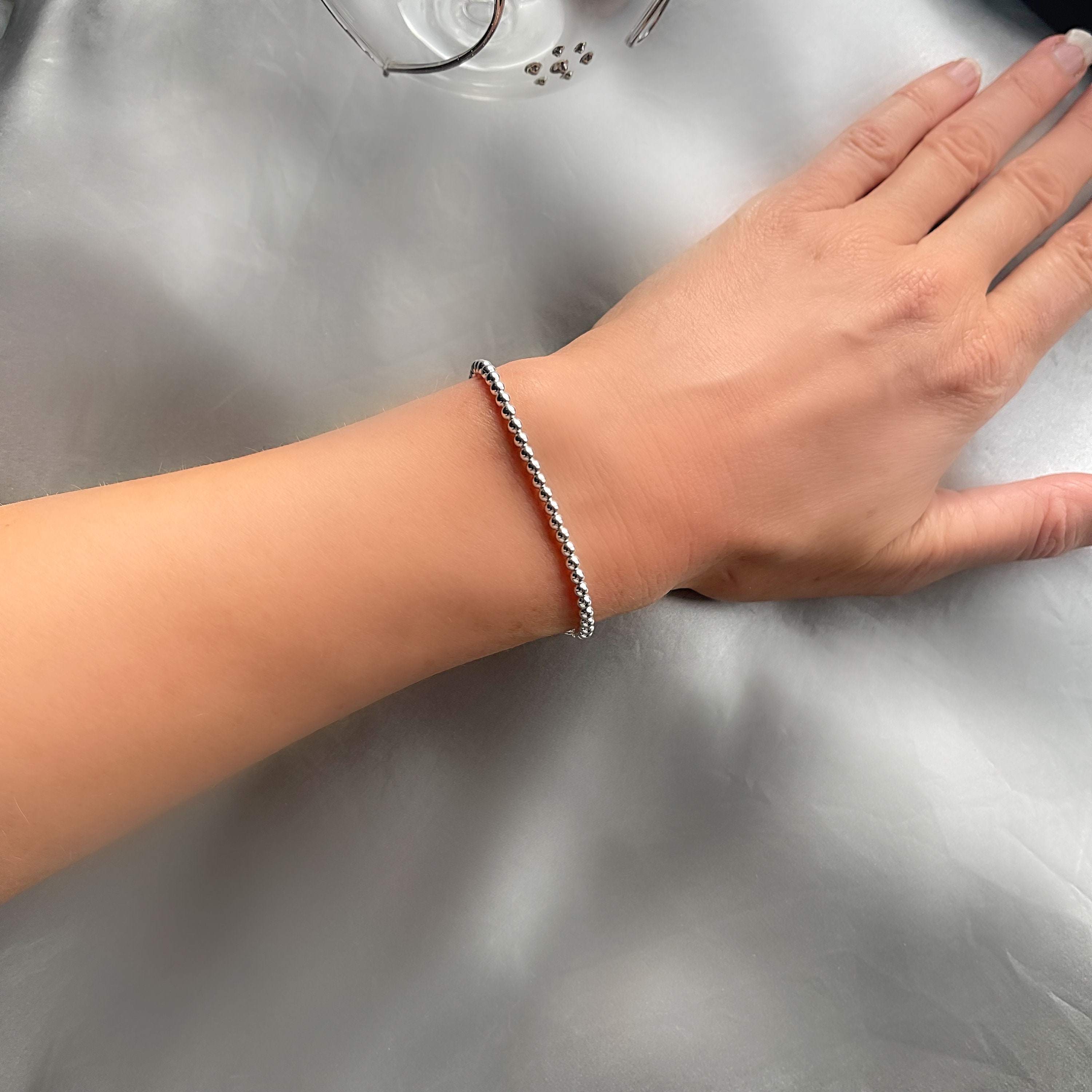 Bracciale amicizia mini perline 925 in argento sterling - Italia