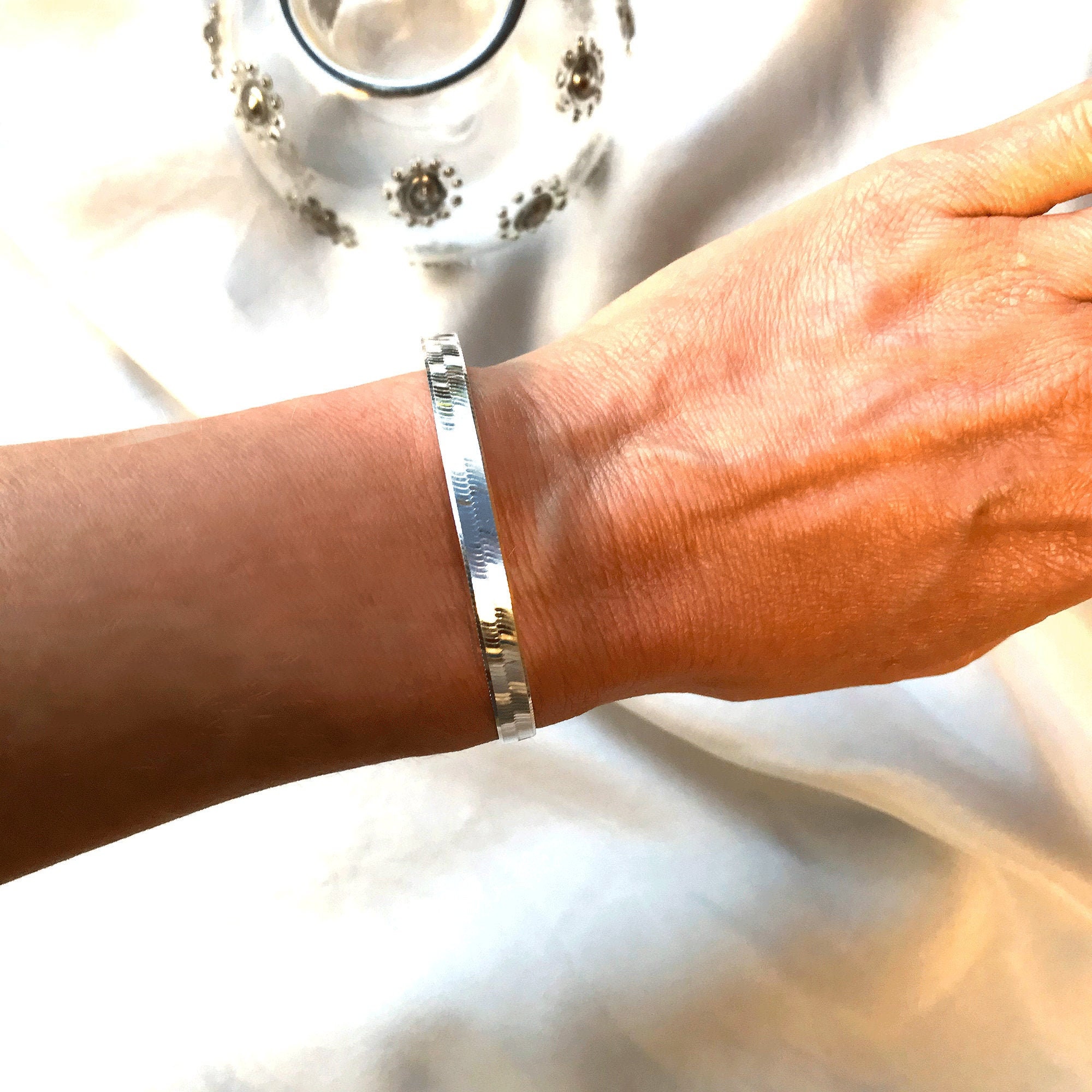 7.5 pollici 5.5mm 925 bracciale a catena di serpente fatto a mano in 7.5 pollici 5.5mm 925 bracciale a catena di serpente fatto a mano in
