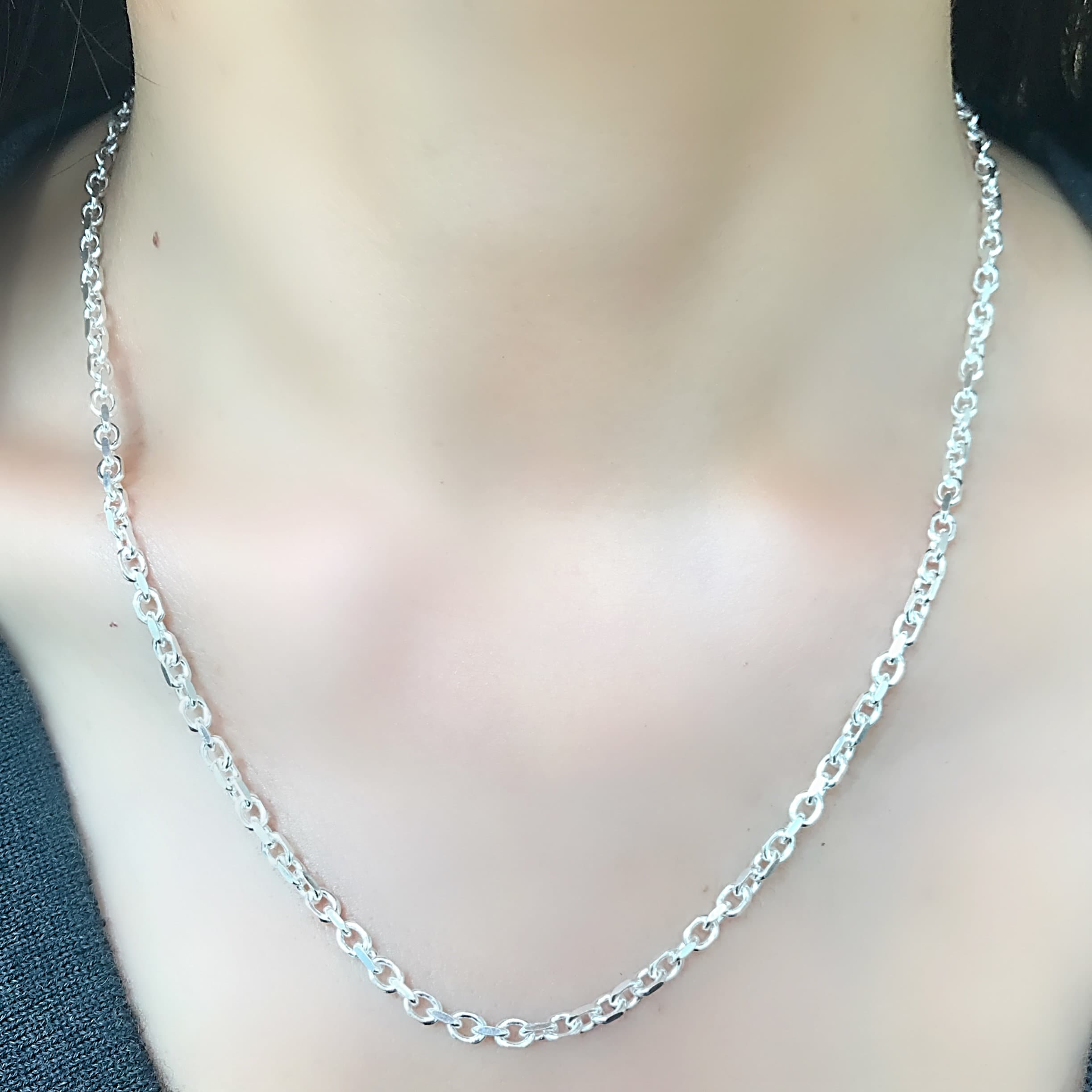 SILVER925 OVAL CHAIN NECKLACE/シルバー/ネックレス SILVER925 WIDE OVAL LINK CHAIN NECKLACE /シルバー/ネックレス