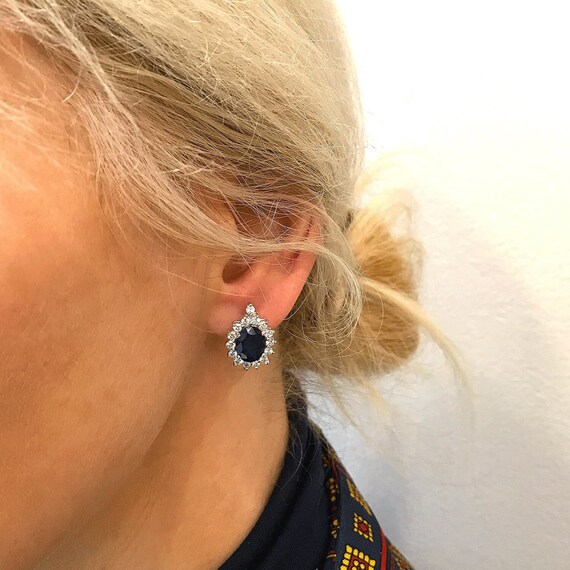 Genuine blue clearance sapphire earrings