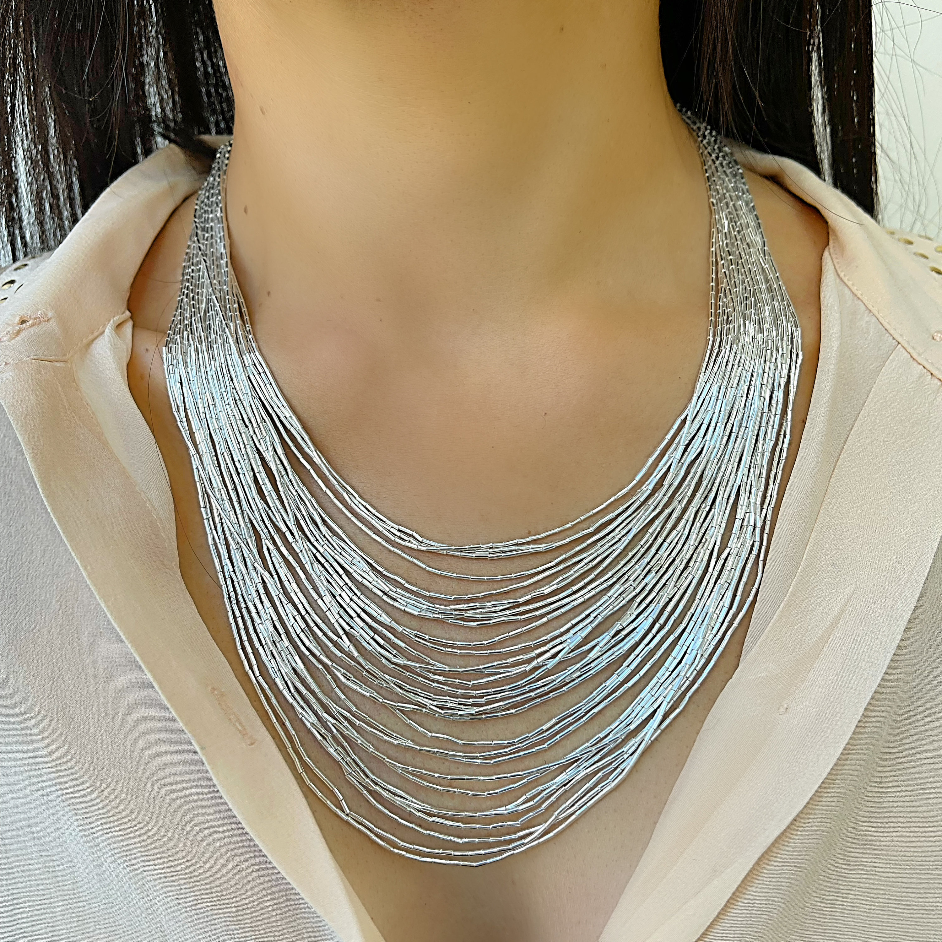 Liquid silver necklaces wholesale sale