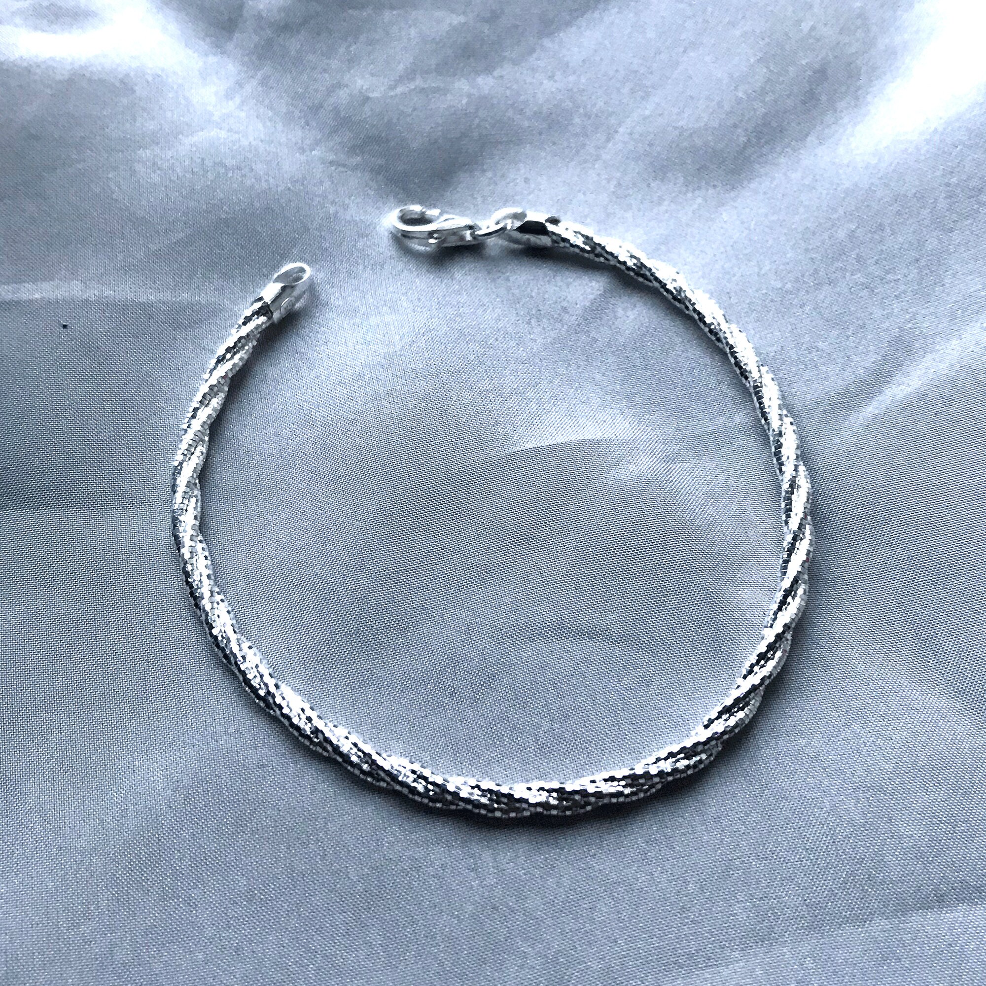 シルバー925 Silver 編み込み バングル ブレスレット 美品 シルバーアクセサリー バングル silver 925 編み込み