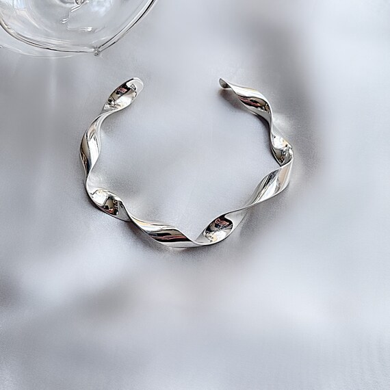 SILVER925 TWIST DESIGN BRACELET/ブレスレット Solid Sterling Silver 925 Wrought Twist Bracelet - Etsy
