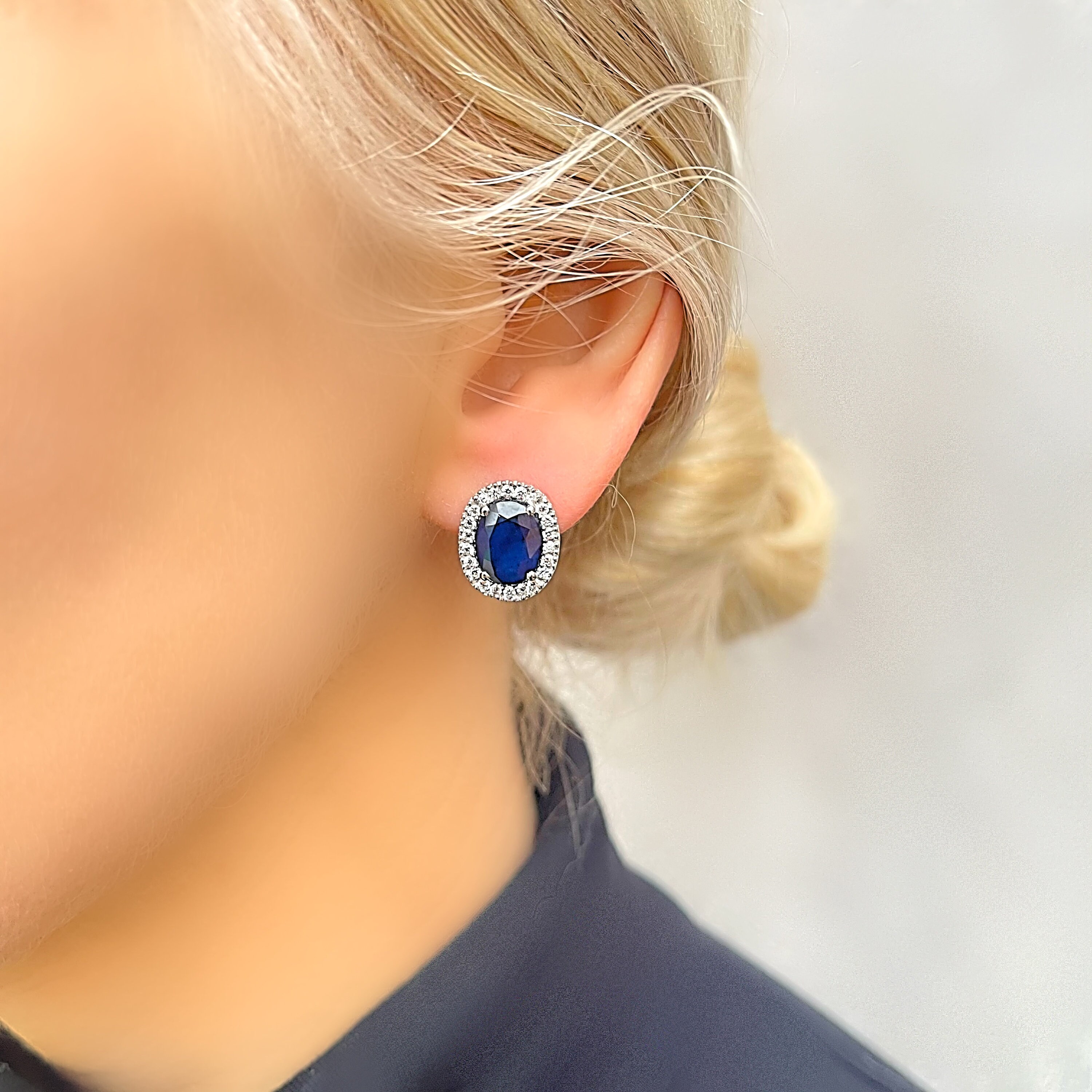 [haesool] 925Silver☆Natural Stone Blue Sapphire Earrings Amazon.com: AILUOR Crown Sapphire Jewelry Set, Fashion