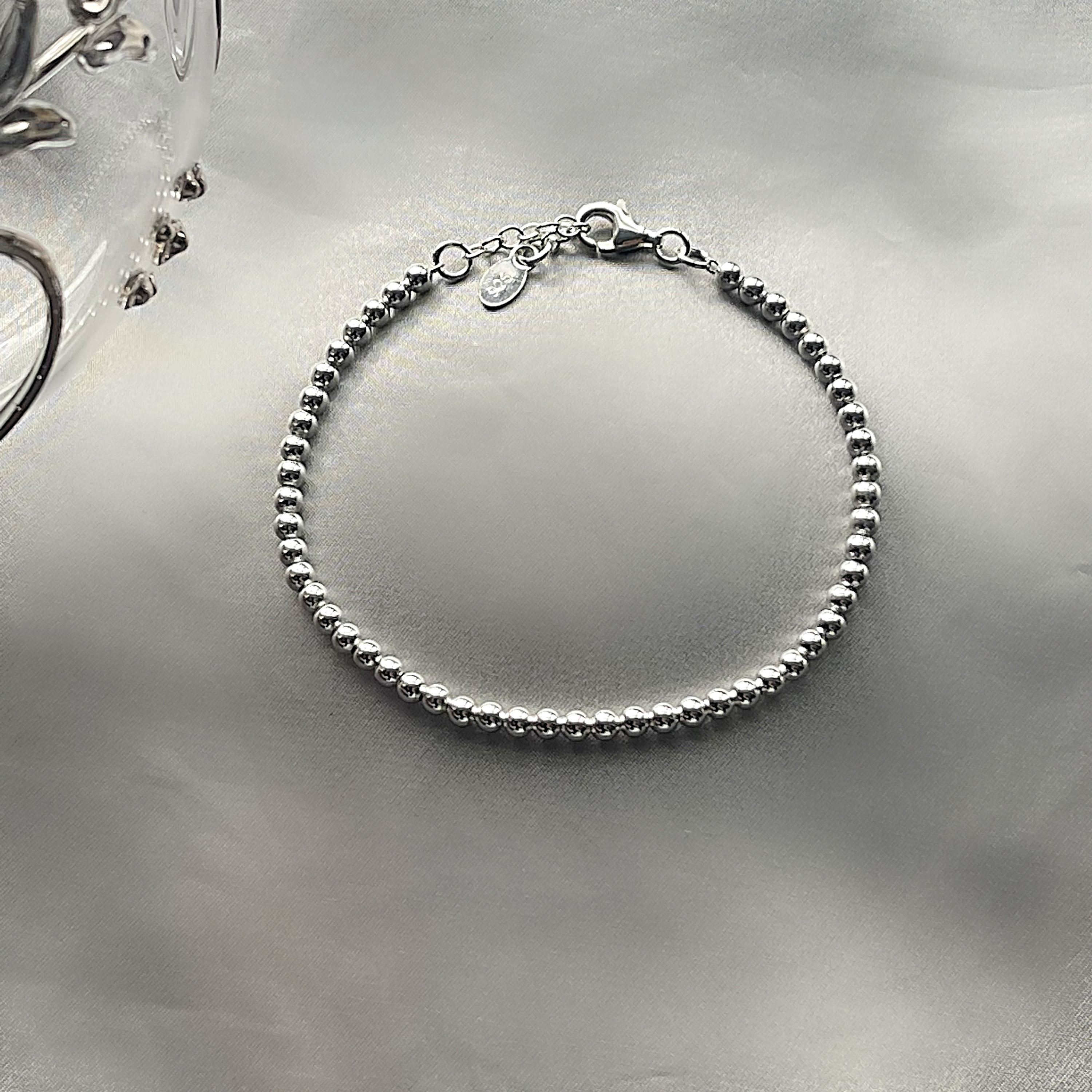 Bracciale amicizia mini perline 925 in argento sterling - Italia