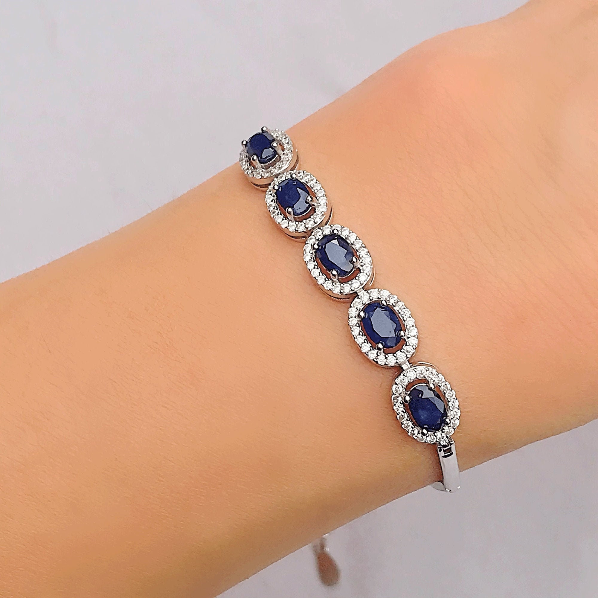 Blue Sapphire and Sandalwood Bracelet Sapphire Bracelet September  Birthstone Beaded Bracelet Stacking Bracelet - Etsy