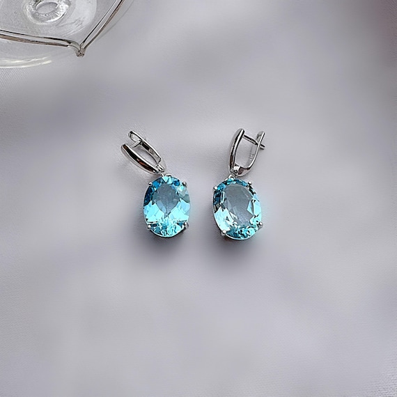 Genuine Large 16 X 12 Mm Sky Blue Topaz Oval Solitaire