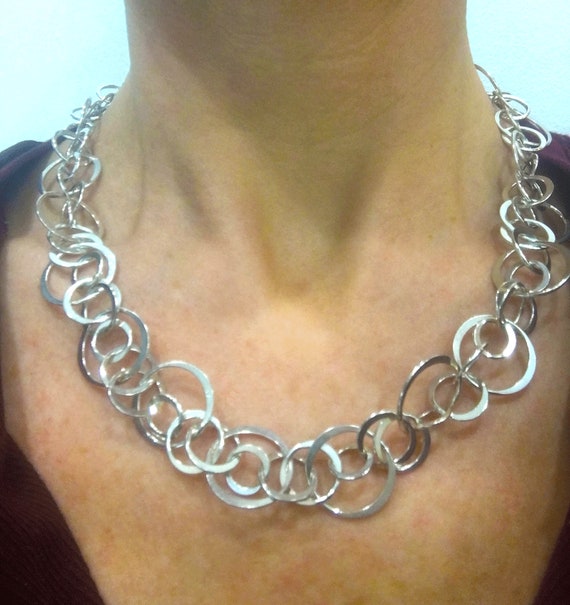 Collana con cerchi astratti in argento sterling - Italia