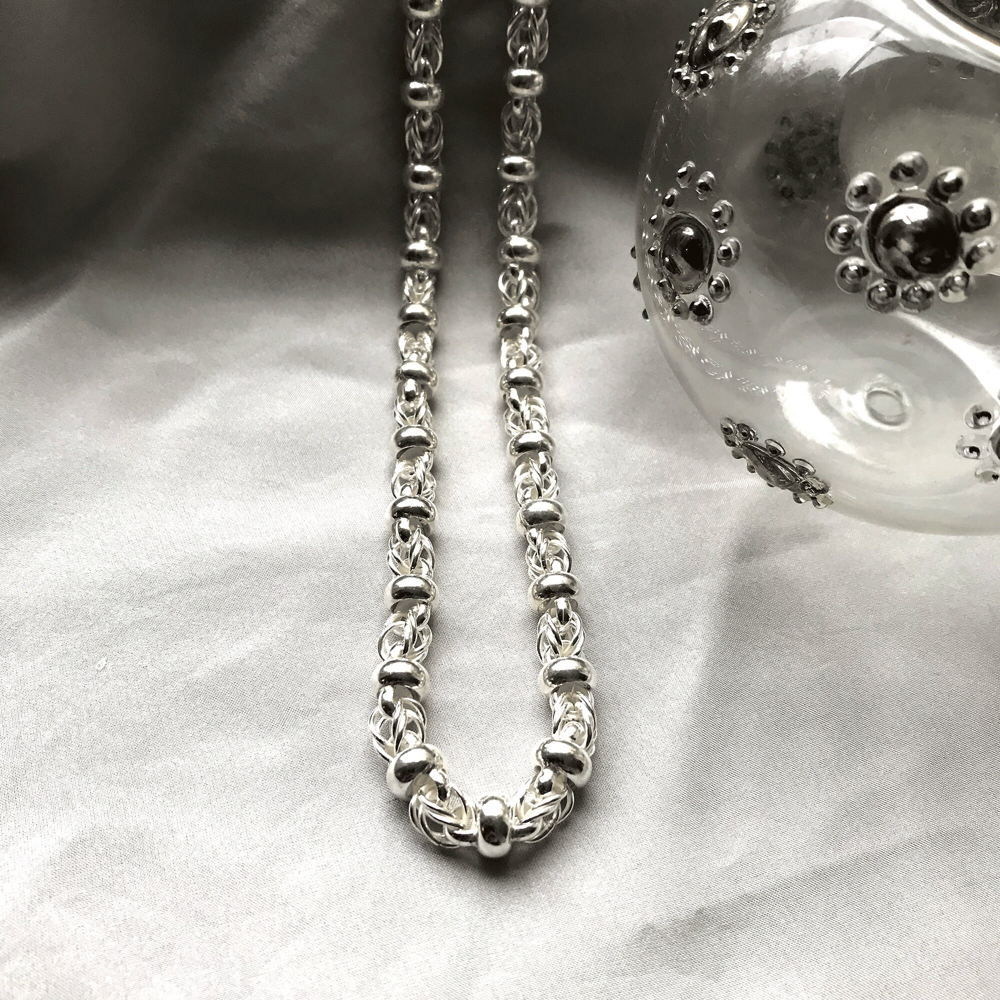 ネックレス・ペンダント ROMANTINUER SN184 Adjustable Beads Necklace Amazon.com: Jewelry For Silver PT Bubble Alphabet I Pendant