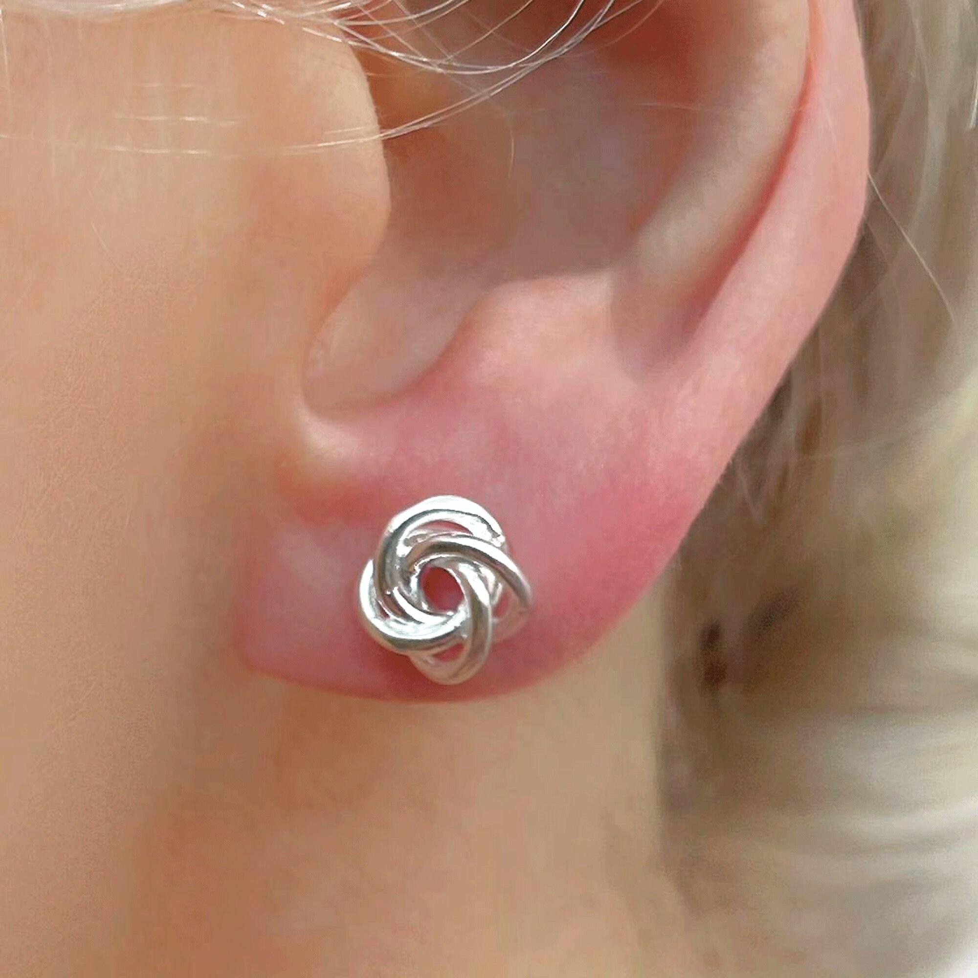 [STONE HENgE] 925silver☆Love Knot N0098 Earrings Sterling Silver 925 Love Knot 8mm Stud Earrings - Etsy Canada