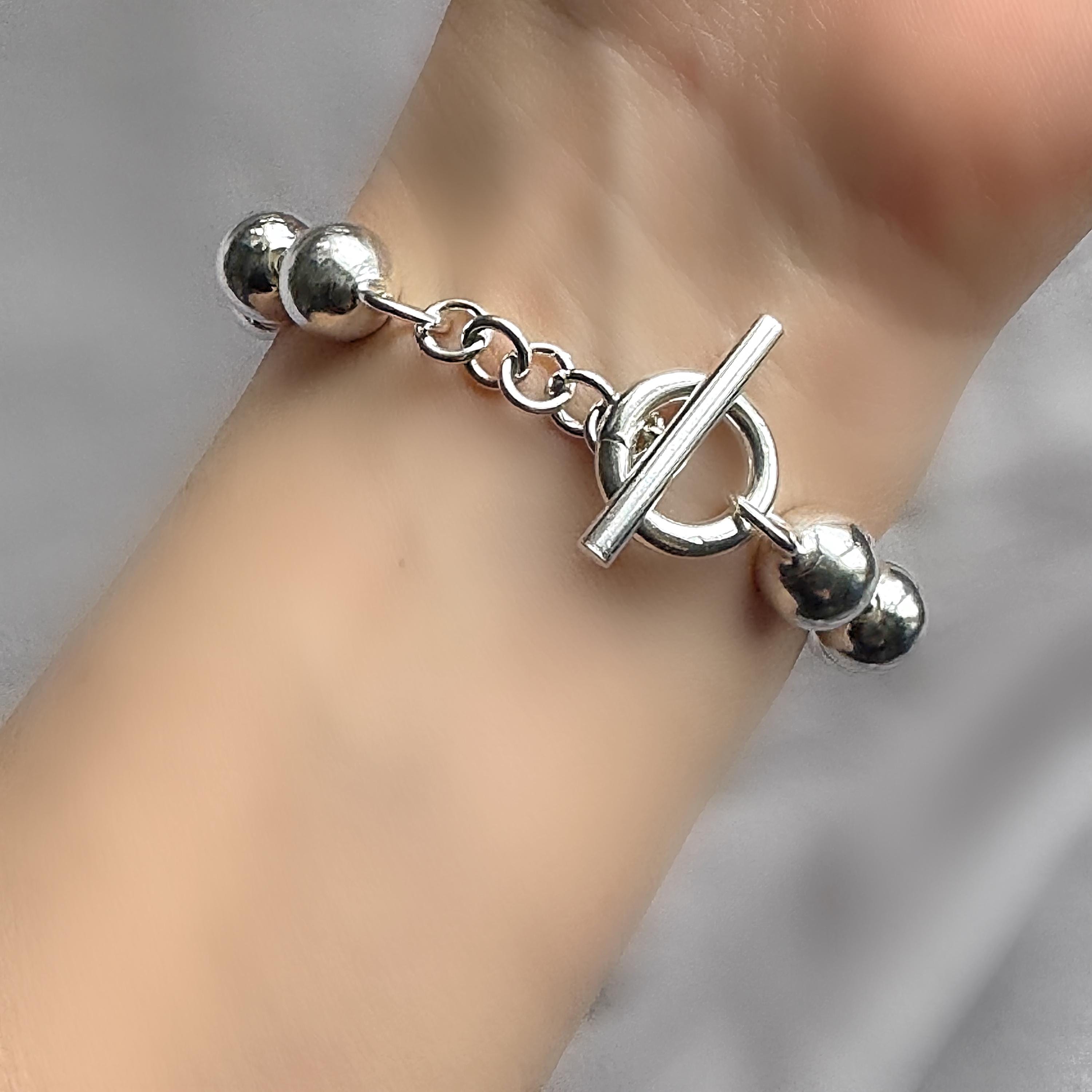 Sterling Silver 925 Link & Large Ball Bracelet - Etsy